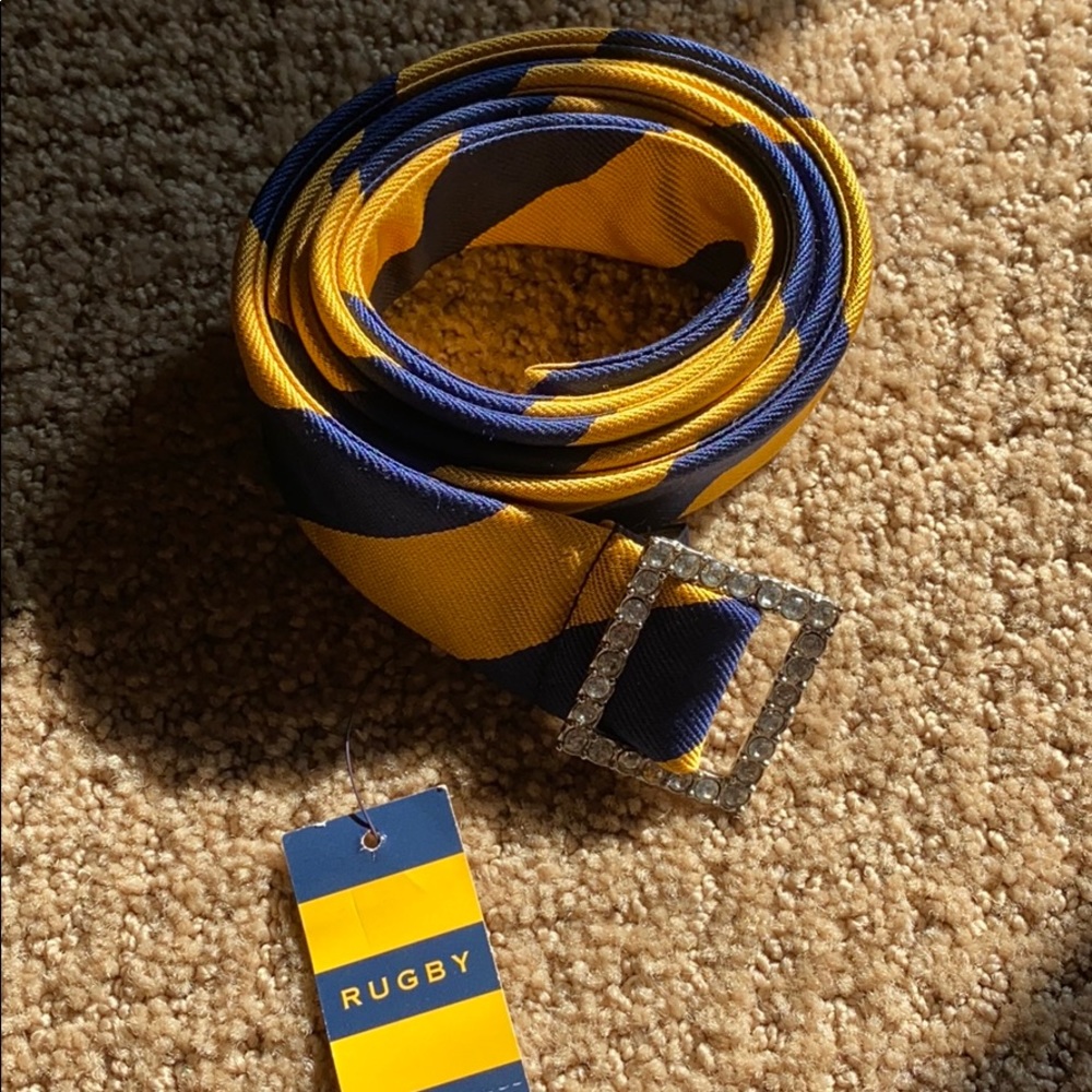 Ralph Lauren Rugby Silk Belt in yellow and blue